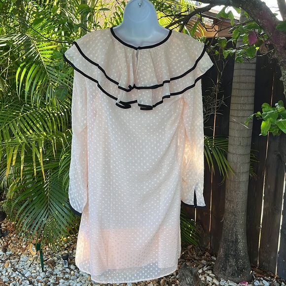 MAX SPORT Top Ruffle Sheer with Underlay Cocktail Dress size small - Picture 2 of 6